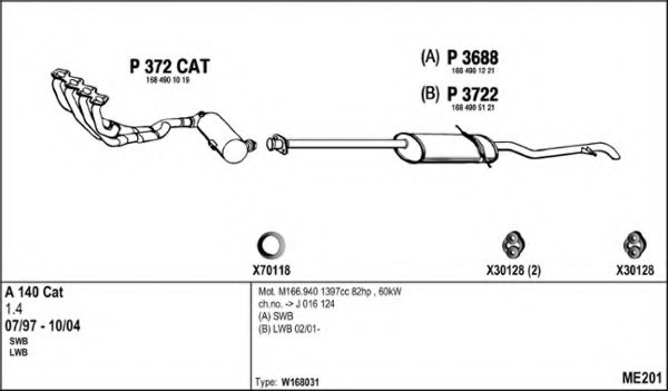 FENNO ME201 Exhaust System